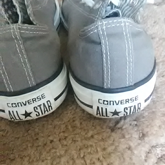 Converse Low Top Sneakers Womens Size 8 Grey/White - Picture 4 of 6
